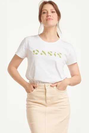 Smashed Lemon 25225 te katoenen t-shirt met oasis print |