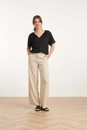 Smashed Lemon 25127 pinstriped linnen trousers |