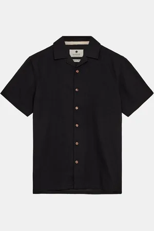 Anerkjendt 901934 akled s/s cot/linen shirt 0000 caviar