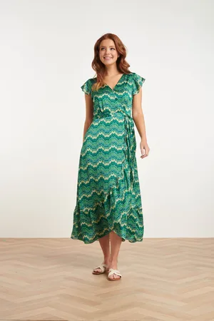 Smashed Lemon 24402 satijnen zomerjurk met abstracte print |