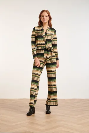 Smashed Lemon 24731 zigzag print travel kwaliteit jumpsuit |