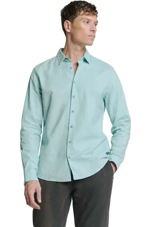 No Excess Shirt solid with linen ice