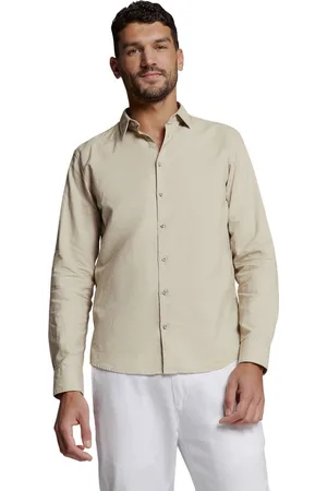No Excess Shirt solid with linen light desert