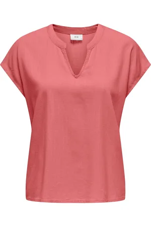 JACQUELINE DE YONG Caya lion linen s/s top wvn dia 15346547 rose of sharon