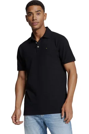 No Excess Polo pique garment dyed black