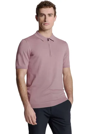No Excess Pullover short sleeve polo zip soli mauve