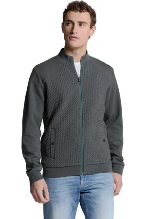 No Excess Sweater full zipper jacquard mix dark steel