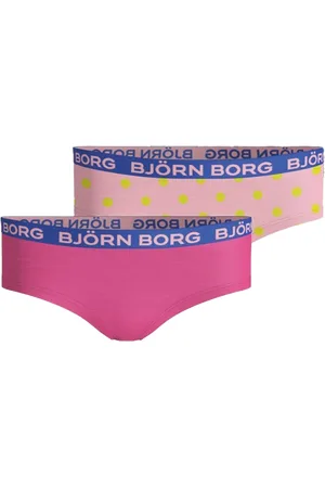 Björn Borg Meisjes hipster 2-pack – zacht katoen – roze & gele stippen