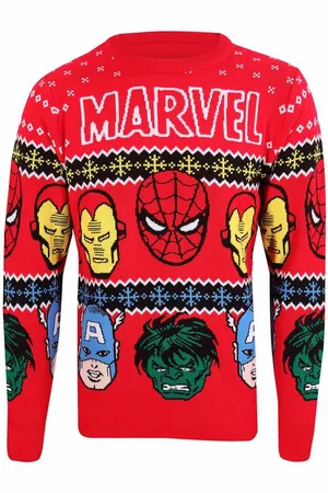 Marvel Gebreid uniseks adult gezichten sweatshirt