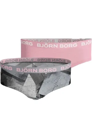 Björn Borg Meisjes hipster 2-pack – zacht katoen – roze & grijze geo