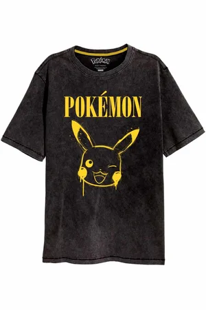 Pokemon Unisex volwassen pikachu acid wash t-shirt
