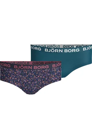 Björn Borg Meisjes hipster 2-pack – zacht katoen – petrol & bloemen