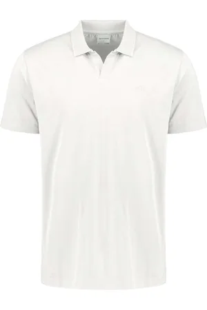 No Excess Polo v solid stretch white