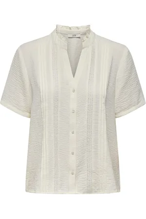 JACQUELINE DE YONG Ellis life s/s lace shirt wvn 15347240 cloud dancer