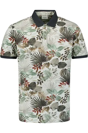 No Excess Polo pique allover printed green