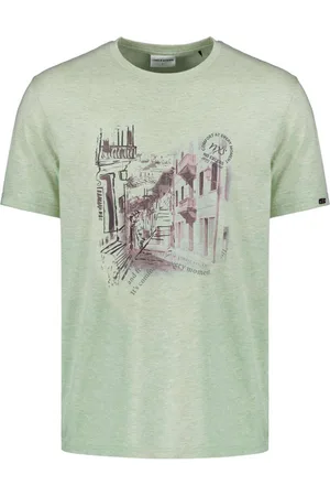 No Excess T-shirt crewneck melange chest prin mint