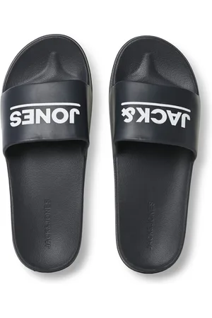 JACK & JONES Jfwollie slider logo badslipper antraciet