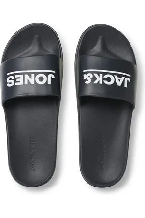 JACK & JONES Jfwollie slider logo badslipper antraciet
