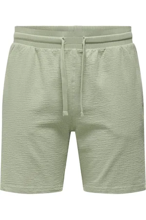 Only & Sons Onskian life reg seersucker shorts 22029752 seagrass