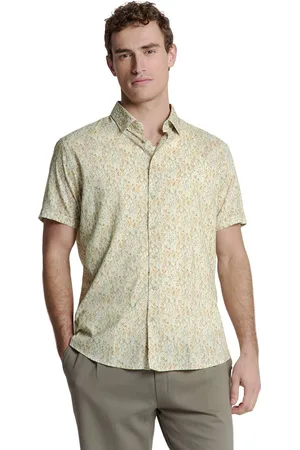 No Excess Shirt short sleeve allover printed yellow