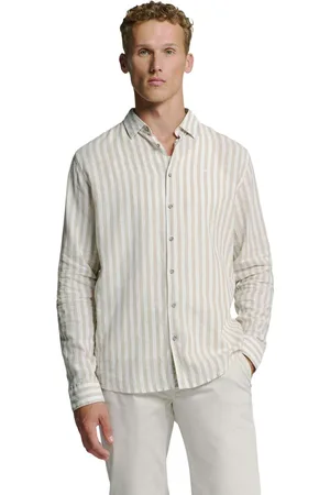 No Excess Shirt verical big stripes with line light desert