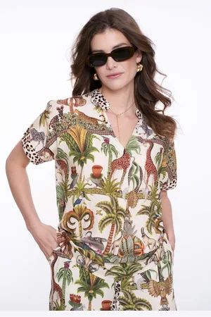 Geisha Top animal jungle 53381-70 530 green/off-white