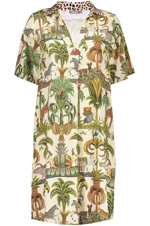 Geisha Dress animal jungle 57395-70 530 green/off-white