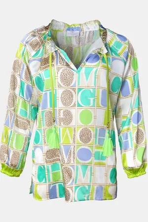 MUCHO GUSTO ® blouse milano luipaard mg groen blauw