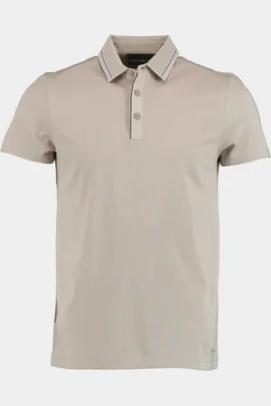 Bos Bright Blue Scotland blue polo korte mouw hilton polo contrast collar 25108hi31sb/190 pebble