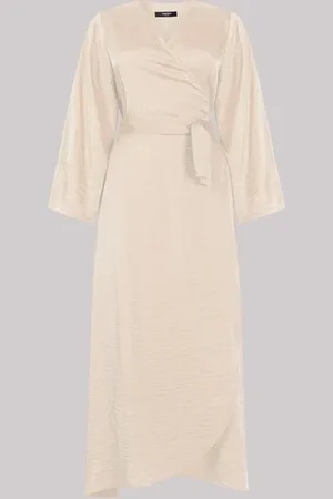 Jansen Amsterdam Sil jurk sq 567 wrap long sand