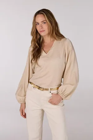 Jansen Amsterdam Sam top sq 168 wrap blouse sand