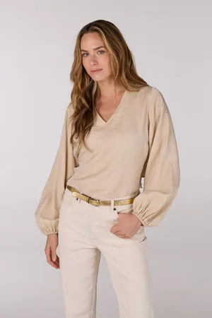Jansen Amsterdam Sam top sq 168 wrap blouse sand