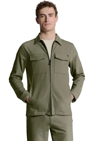 No Excess Overshirt full zipper stretch sedoc light army