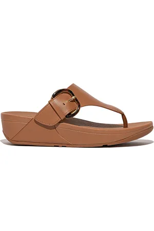 FitFlop Lulu resin-buckle leather toe-post sandals