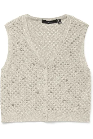 VERO MODA Vmamalfi shine sl v-neck short vest 10330705 birch