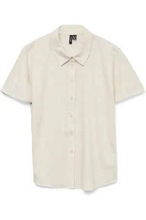 VERO MODA Vmvilna ss wide shirt wvn 10327508 pumice