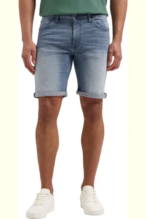 Pure Path The miles slim fit denim short denim blue grey