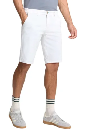 No Excess Short chino garment dyed twill stre white