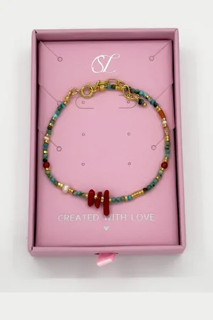 Smashed Lemon 62055 multikleur kwartsen kralen armband
