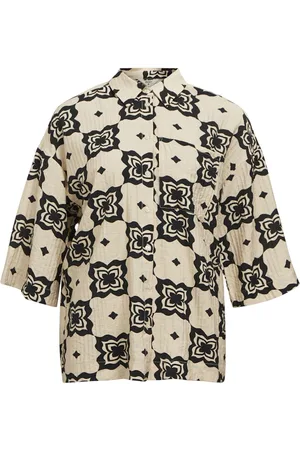 Object Objella 3/4 shirt 138 23046478 sandshell