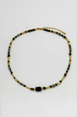 Smashed Lemon 64053 bruine kwartsen kralen ketting