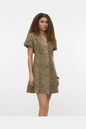 VERO MODA Vmpenelope ss v-neck short dnm dres