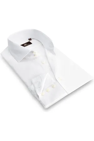Circle of Gentlemen Arnaud 2 knoops kraag, 3 knoops manchet, jacquard geweven shirt 100% co