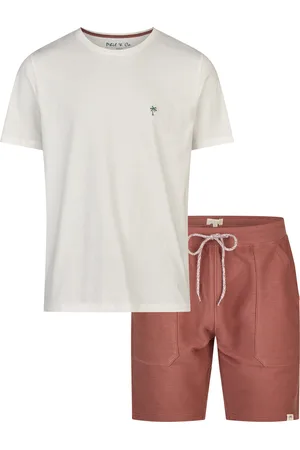 Phil & Co. Berlin Heren korte pyjama lounge set shortama wit/rood