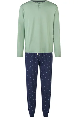 Phil & Co. Berlin Heren pyjama set lang groen/blauw