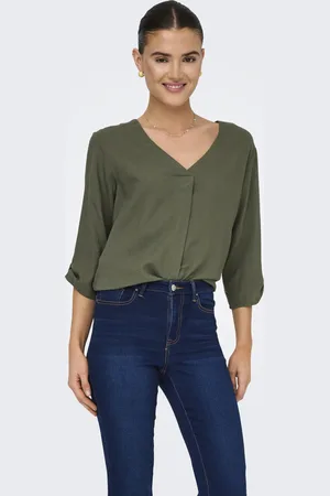 JACQUELINE DE YONG Jdysay 3/4 v-neck top wvn dia