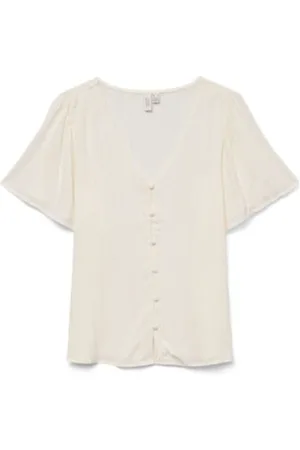 VERO MODA Vmcarrie s/s v-neck shirt wvn btq g