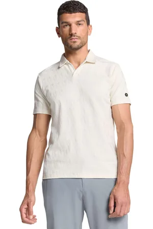 No Excess Polo v solid terry jacquard offwhite
