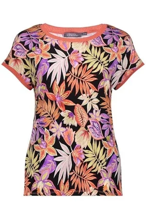 Geisha 52135-60 sarah 220 t-shirt fancy rib aop pr.01-25-1 coral/purple