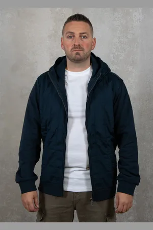 Lyle & Scott Hybrid quilted zip through hoodie